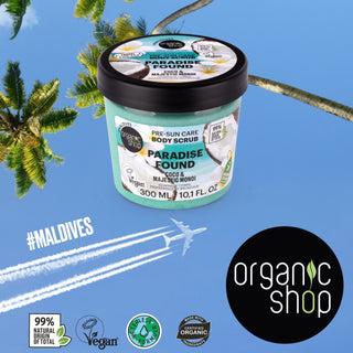 Organic Shop Paradise Found Pre-Sun Care Body Scrub. Coco & Majestic Monoi (300ml)