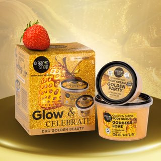Organic Shop Glow & Celebrate Golden Beauty Gift Set (250ml+100ml)