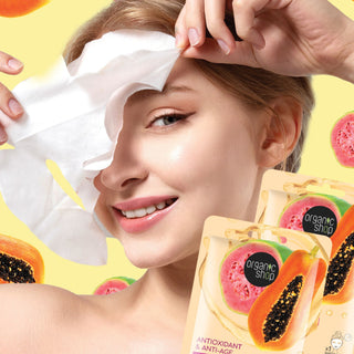 Organic Shop Vitamin C Therapy Antioxidant & Anti-Age Sheet Mask, Guava & Papaya, 1 pc