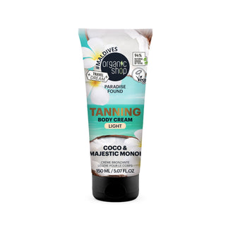 Organic Shop Paradise Found LIGHT Tanning Body Cream with Coco & Majestic Monoi (150ml)