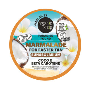Organic Shop Paradise Found Body Marmalade For Faster Tan in the Sun & Solarium. With Coco & Beta Carotene (180ml)