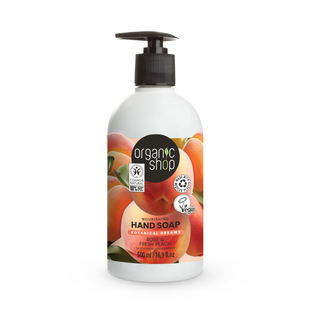 Organic Shop Nourishing Hand Soap Rose and Peach (500ml)