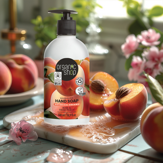 Organic Shop Nourishing Hand Soap Rose and Peach (500ml)