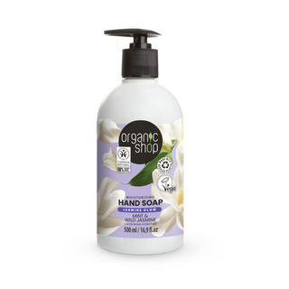 Organic Shop Moisturizing Hand Soap Jasmine Glow. Mint & Wild Jasmine (500ml)