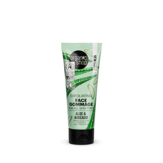 Organic Shop Exfoliating Face Gommage For All Skin Types Aloe and Avocado (75ml)