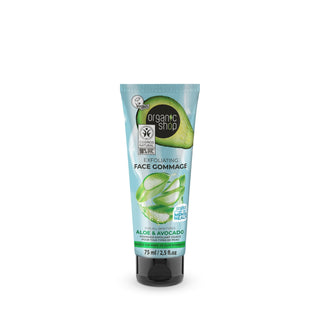 Organic Shop Exfoliating Face Gommage For All Skin Types Aloe and Avocado (75ml)