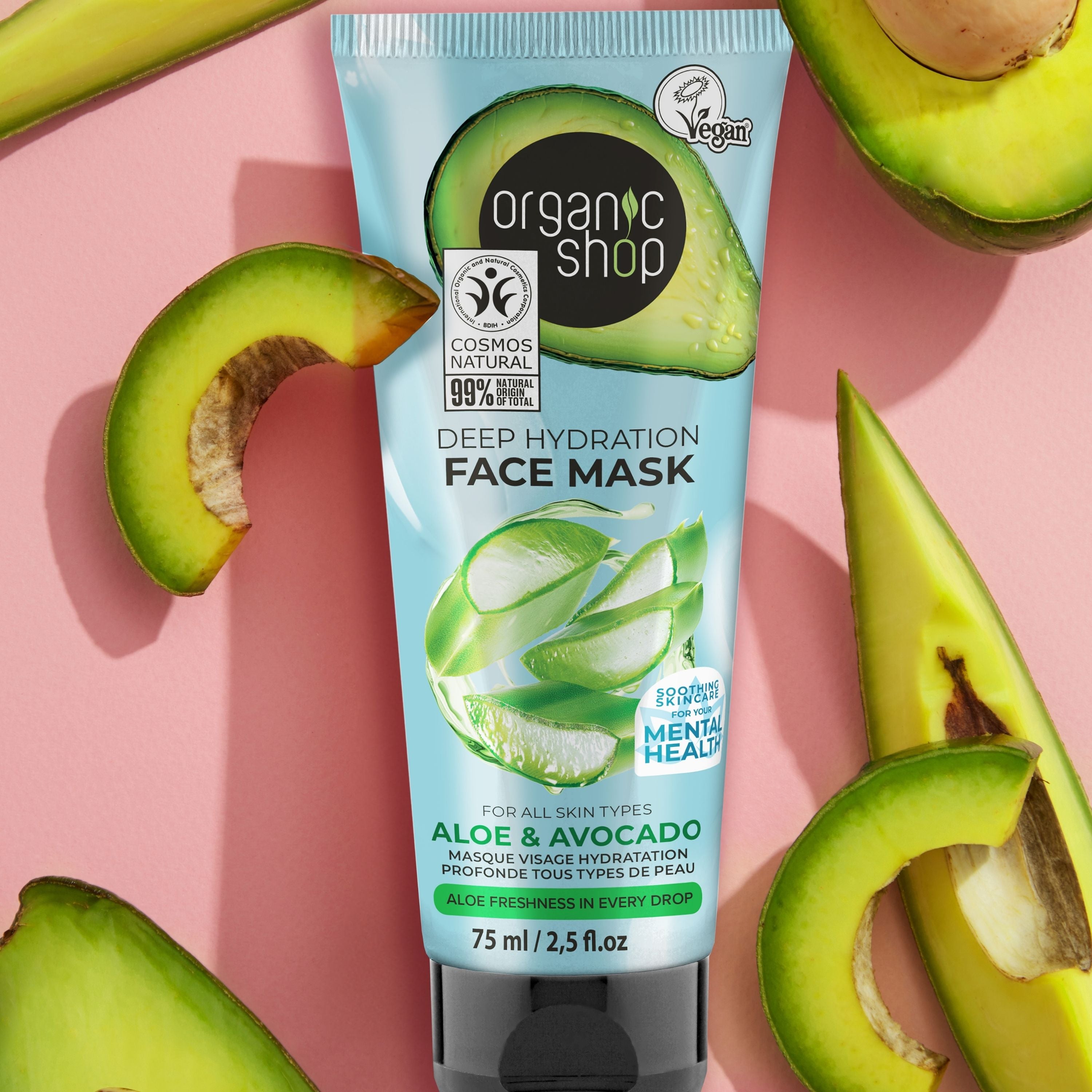 aloe vera and avocado face mask Organic Shop Deep Hydration Face Mask For All Skin Types Aloe and Avoc