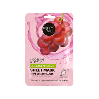 Organic Shop Collagen Therapy Modelling & Lifting Sheet Mask, Grape & Plant Collagen, 1 pc