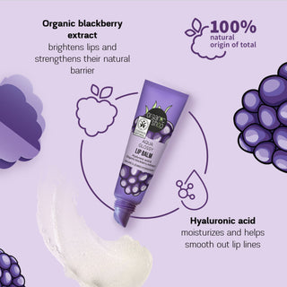 Organic Shop Aqua Glossy Lip Balm Hyaluron Therapy with Hyaluronic Acid and Blackberry Extract (10ml)