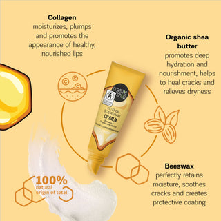 Organic Shop SOS Repair Lip Balm Collagen Filler with Beeswax and Shea Butter (10ml)