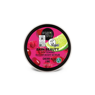 Organic Shop Skin Beauty Softening Sugar Body Scrub Cherry and Lime (250ml)