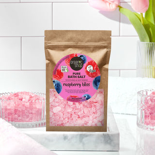 Organic Shop Raspberry Bliss Soothing & Softening Pure Bath Salt (500g)