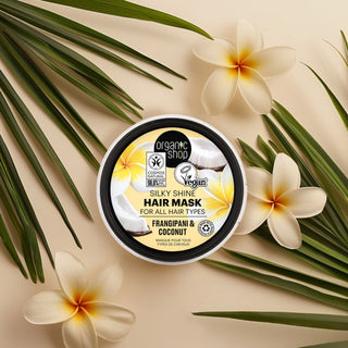 Organic Shop Silky Shine Mask For All Hair Types Frangipani & Coconut (250ml)